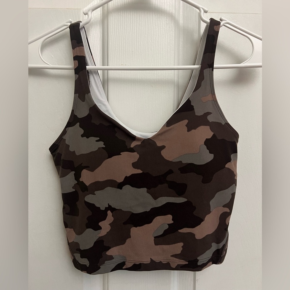 Womens Lululemon Align Tank - Heritage 365 Camo Dusty Bronze size 4